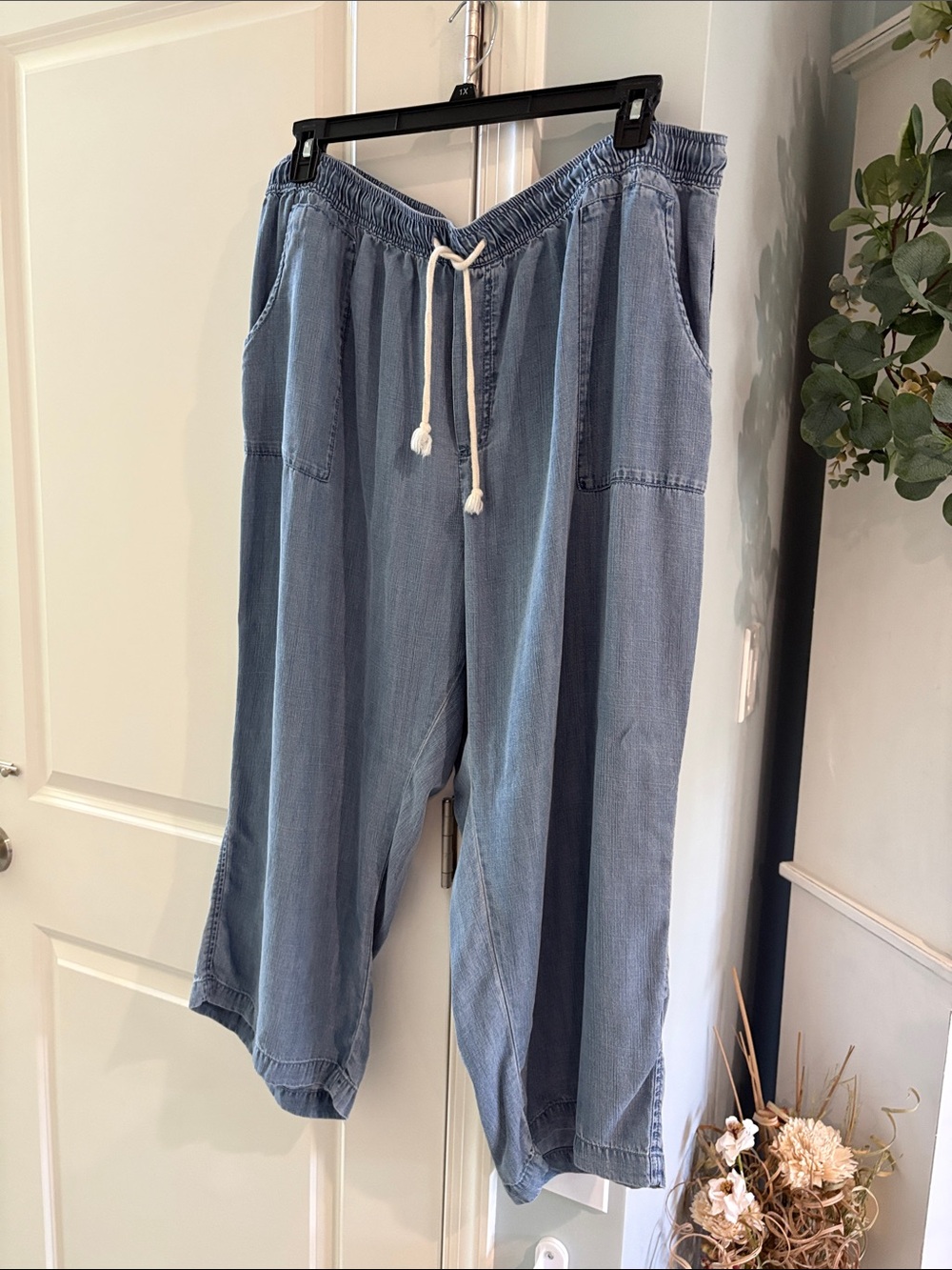 Workshop Republic Clothing Light Blue Drawstring Capris